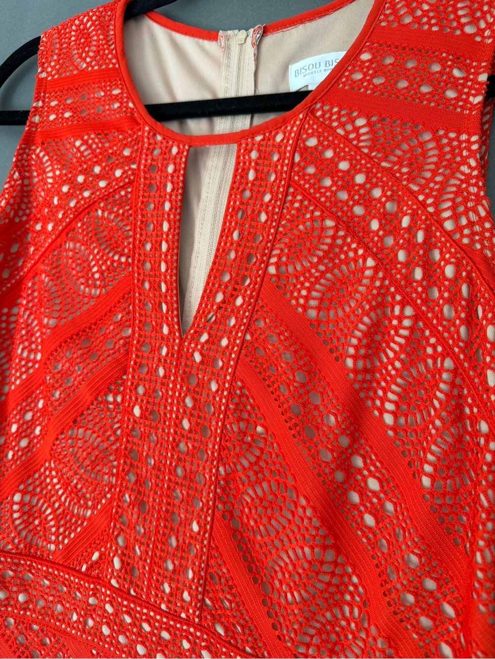 Bisou Bisou Dress 8 Bisou Bisou Red Asymmetrical Lace Dress